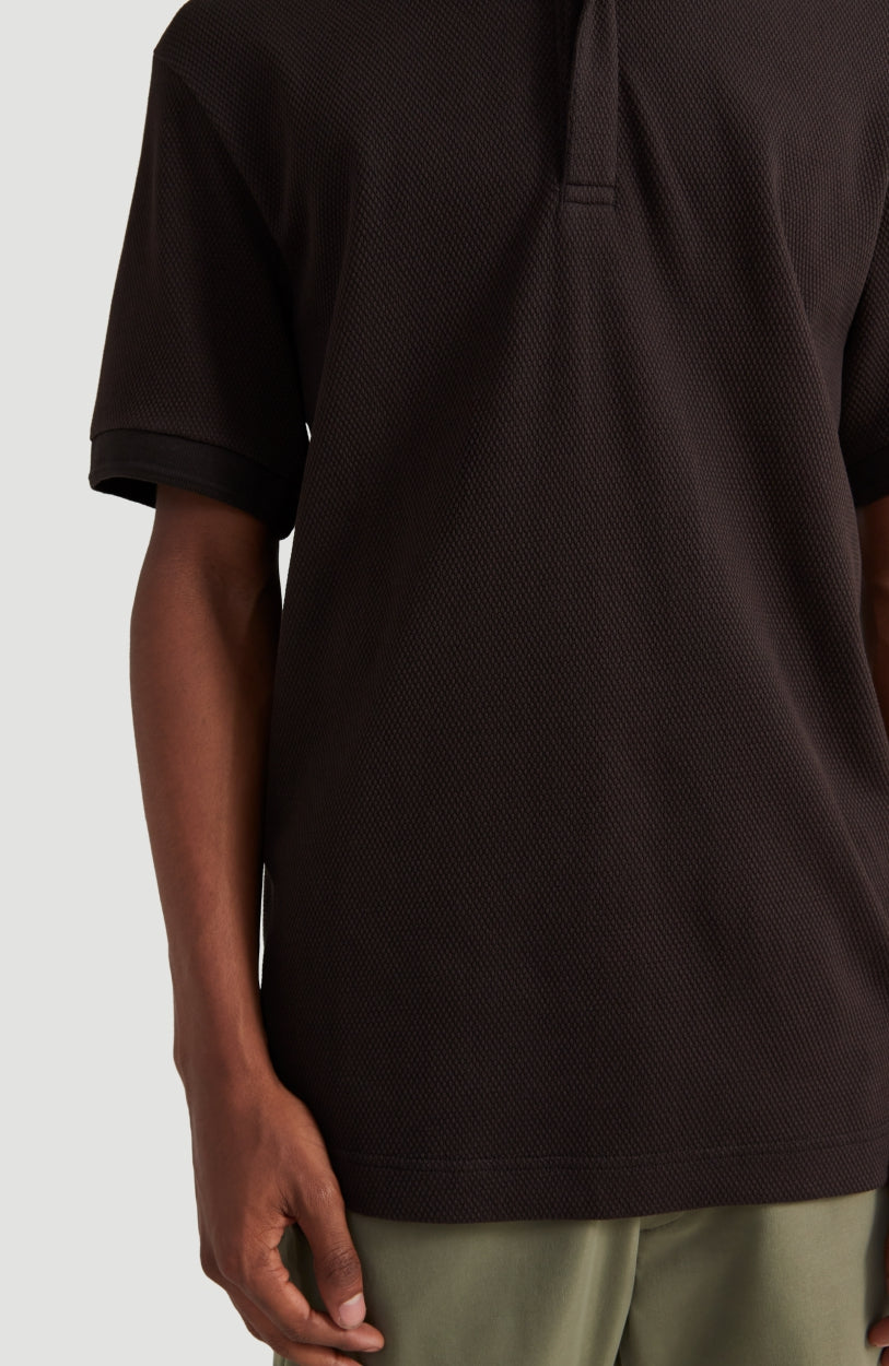 Hybrid Waffle Polo Shirt | BlackOut - A