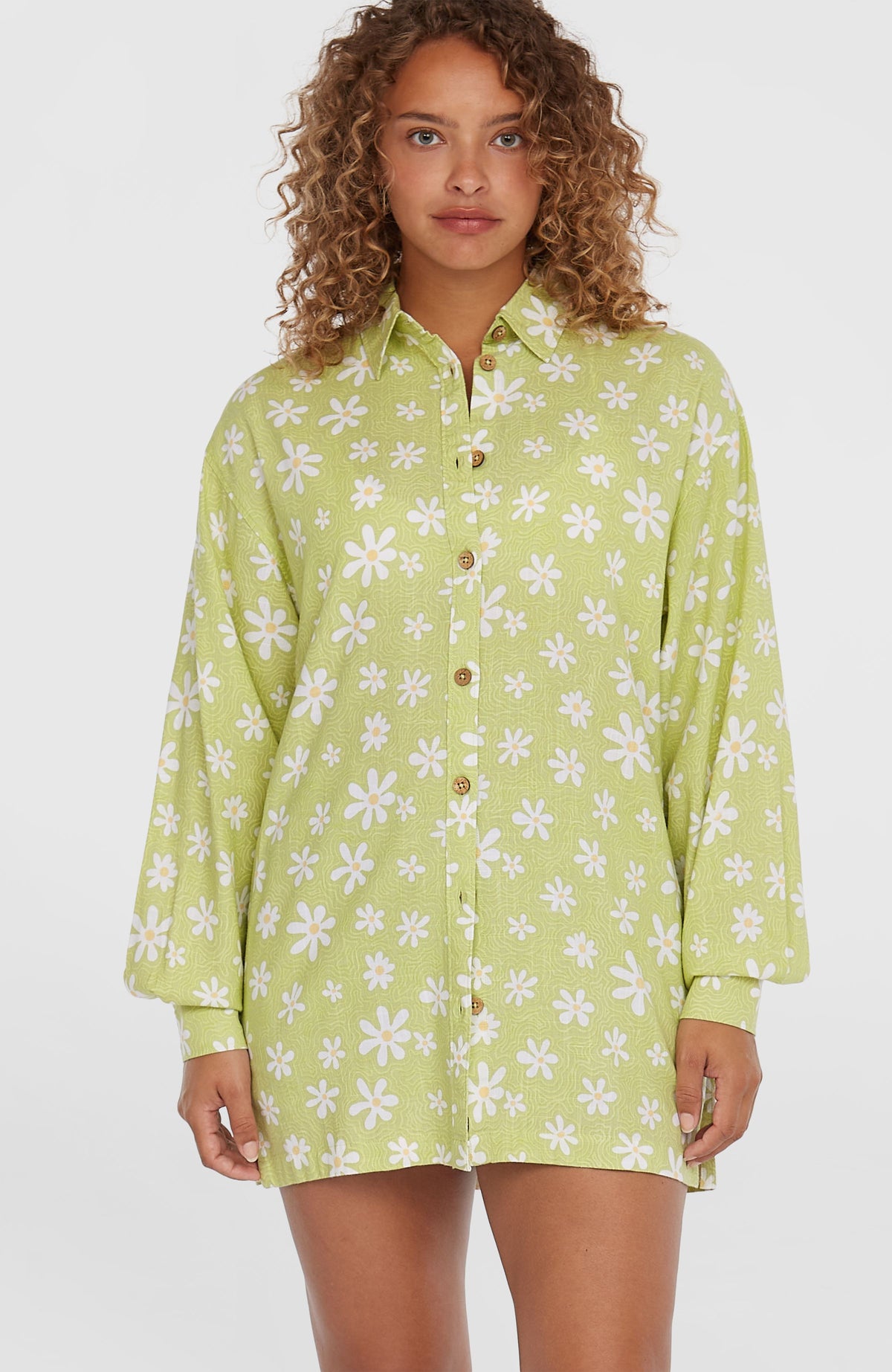 Beach Vintage lange blouse | Green Daisyline