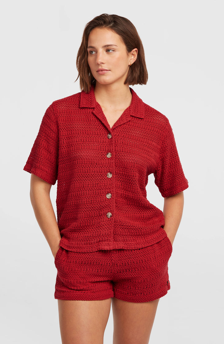 O'Riginals Crochet blouse | Midnight Poppy