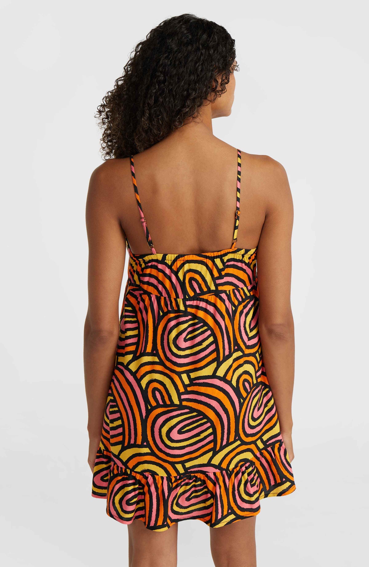 Malu Beach jurk | Orange Rainbow Stripe