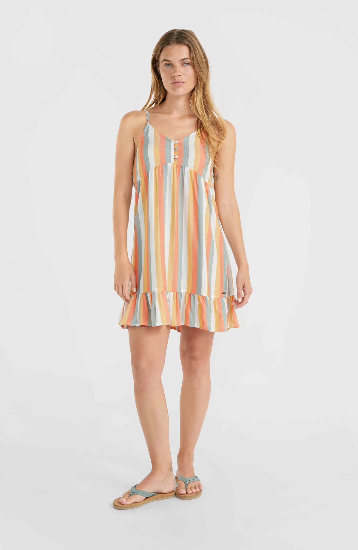 Malu Beach jurk | Orange Multistripe
