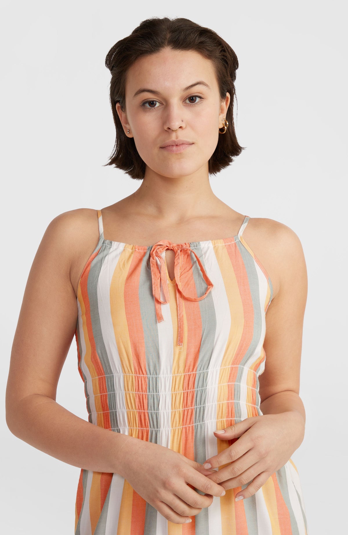 Quorra maxi-jurk | Orange Multistripe