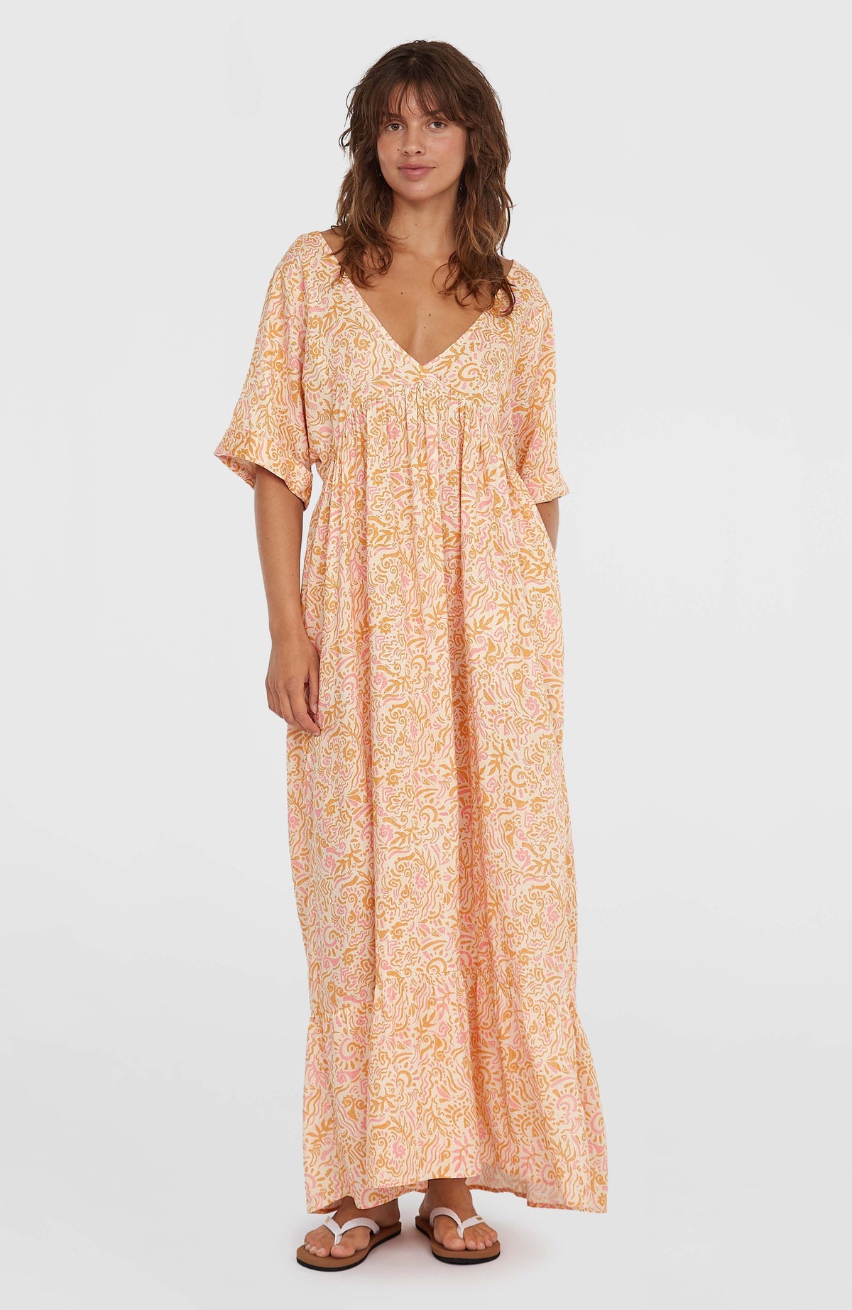 Women of the Wave maxi-jurk | White Abstract Wave