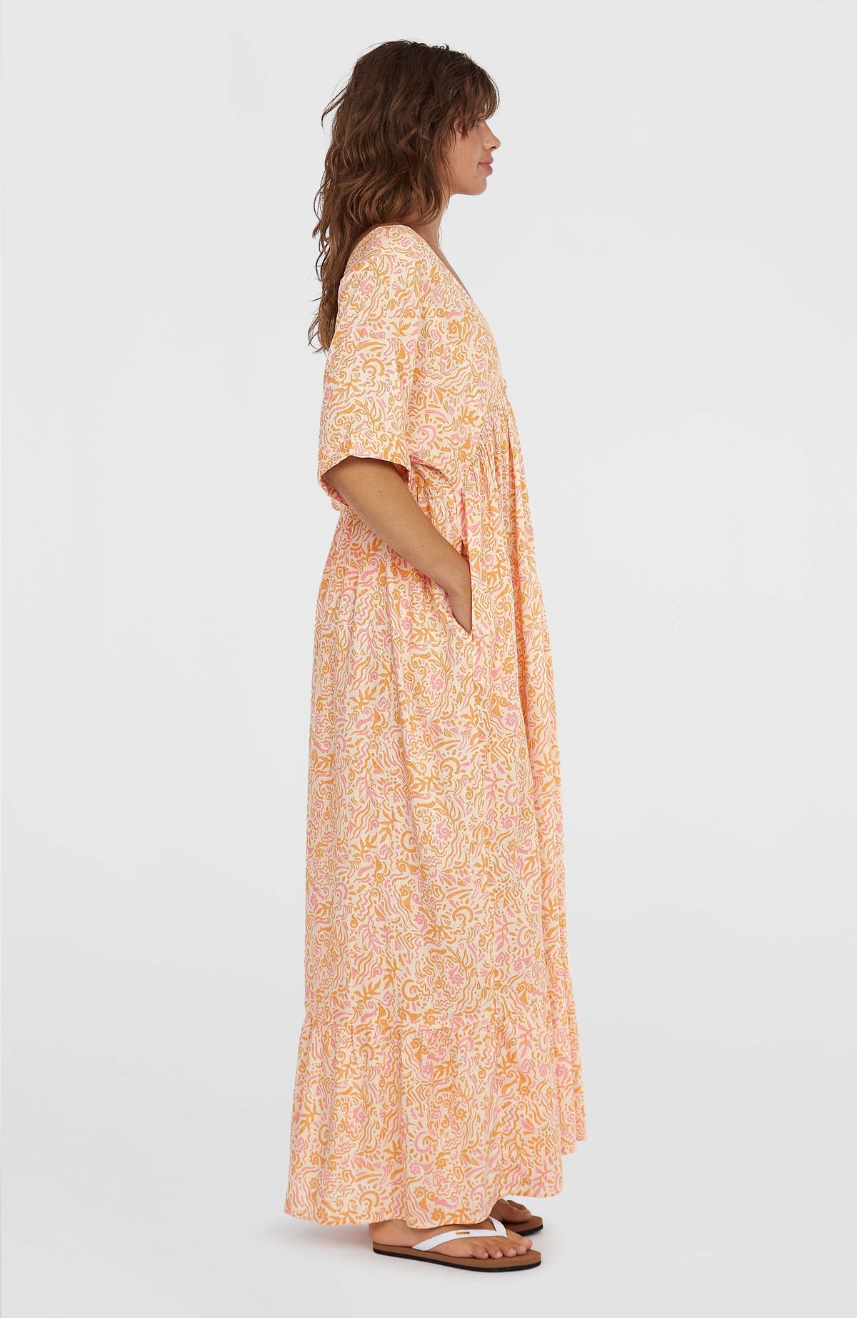 Women of the Wave maxi-jurk | White Abstract Wave