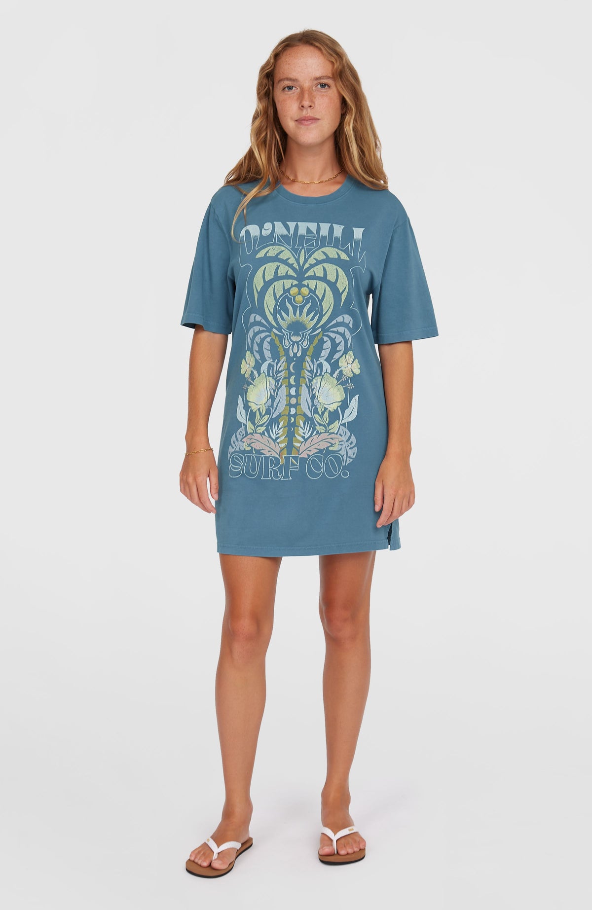 Beach Vintage T-shirtjurk | Copen Blue