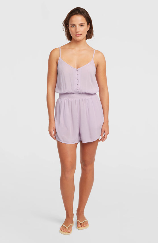 Playsuit met knoopsluiting en dunne bandjes | Pale Lavender