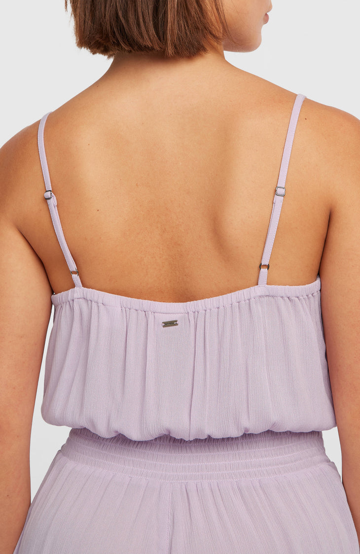 Playsuit met knoopsluiting en dunne bandjes | Pale Lavender
