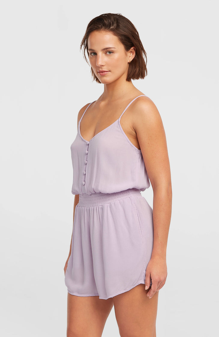 Playsuit met knoopsluiting en dunne bandjes | Pale Lavender