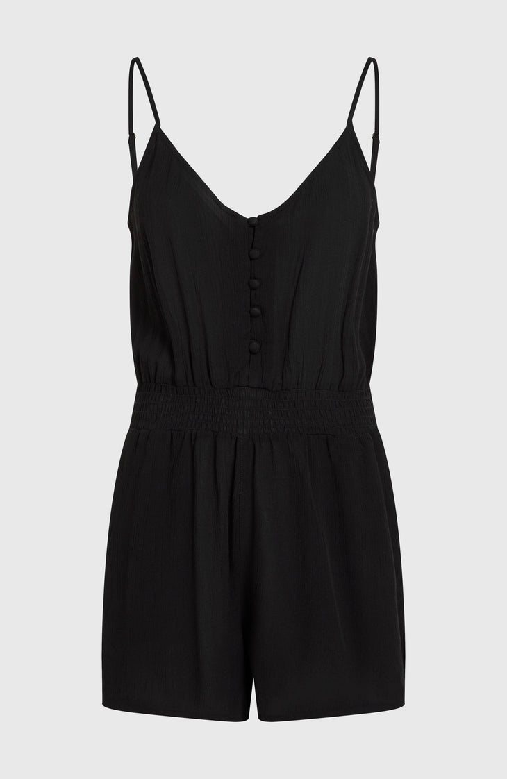 Playsuit met knoopsluiting en dunne bandjes | Black Out