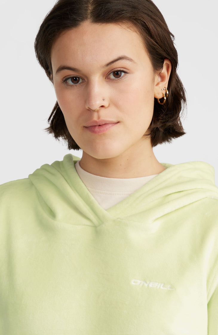 Velour fleecehoodie | Lime Wash