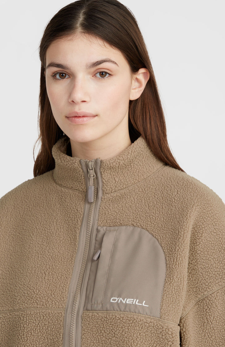 High-Pile fleecevest met volledige rits | Concrete