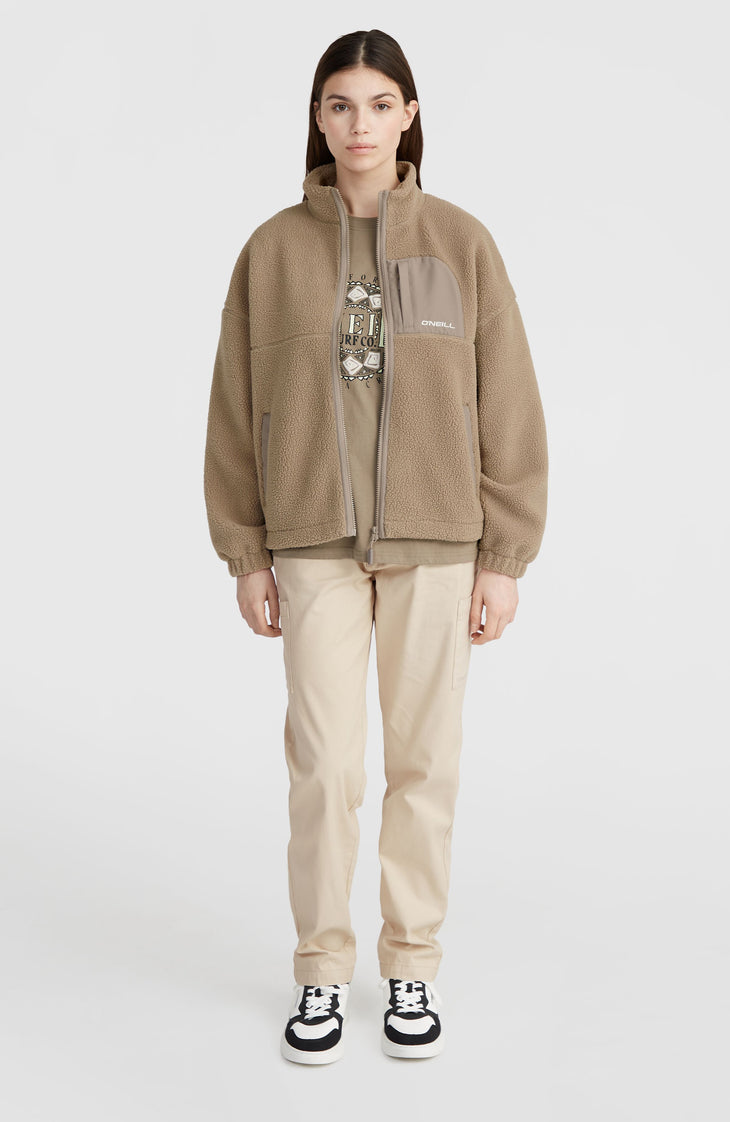 High-Pile fleecevest met volledige rits | Concrete