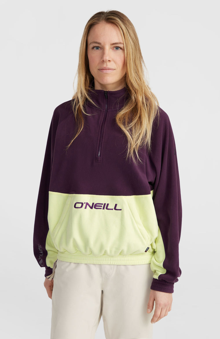 O'Riginals Polartec® 100 fleecetrui met halve rits | Aubergine Colour Block O'Riginals Polartec® 100 fleecetrui met halve rits | Aubergine Colour Block