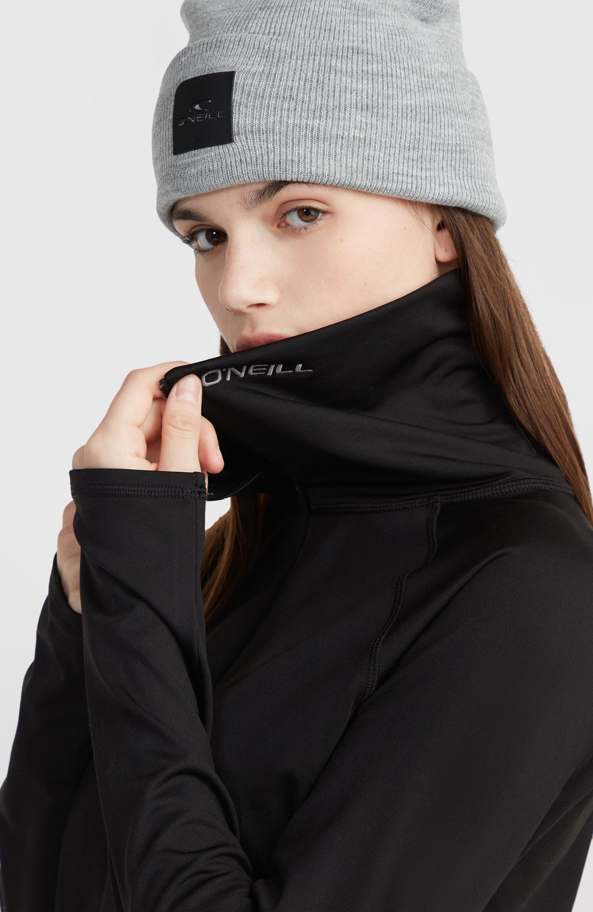 Hydrowick fleecetrui met halve rits | Black Out