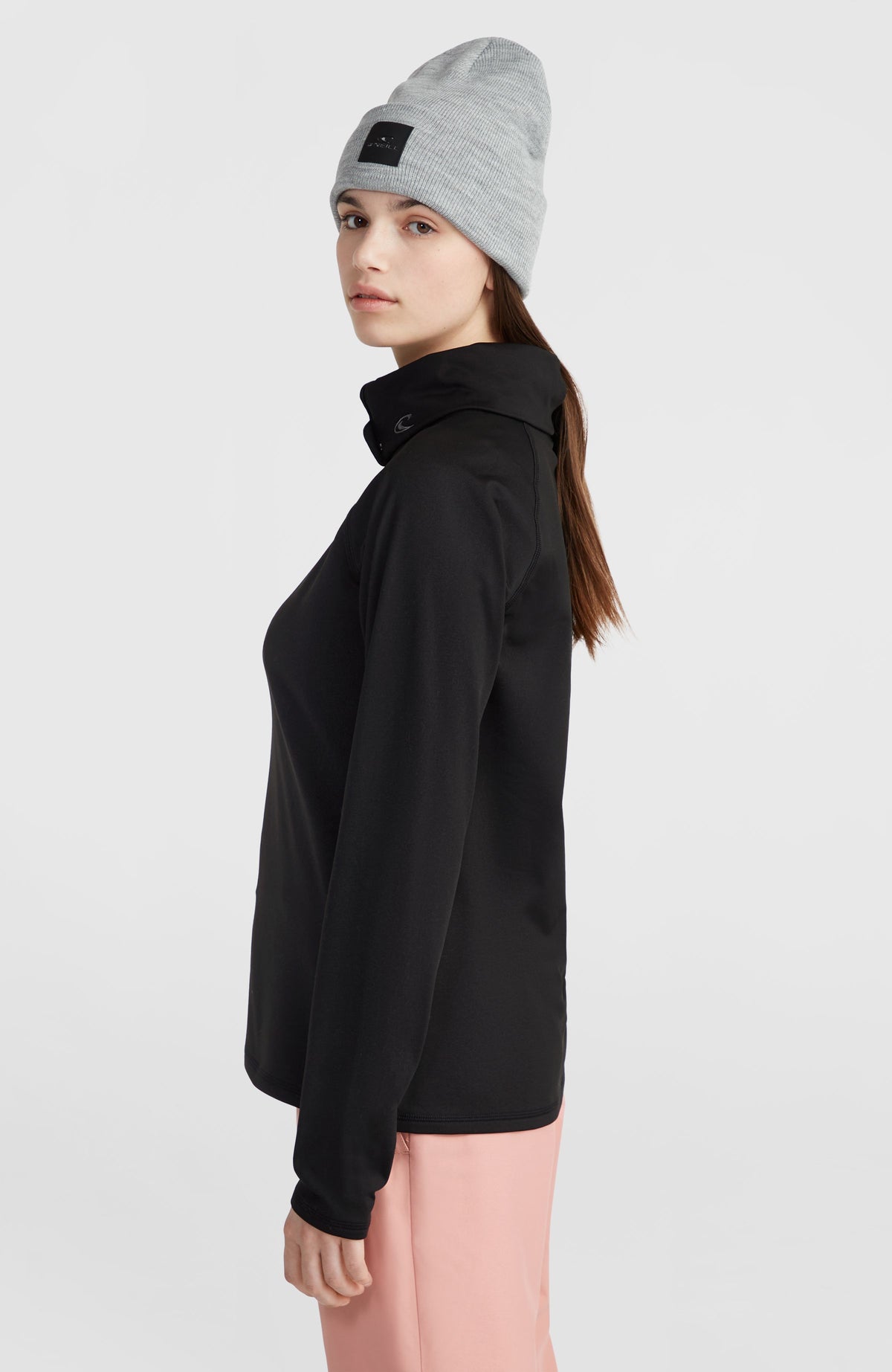 Hydrowick fleecetrui met halve rits | Black Out