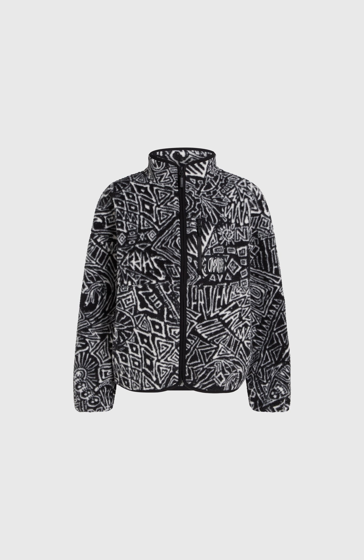 Surf Heroes vest van hoogpolig fleece | White/Black Sketcheritage