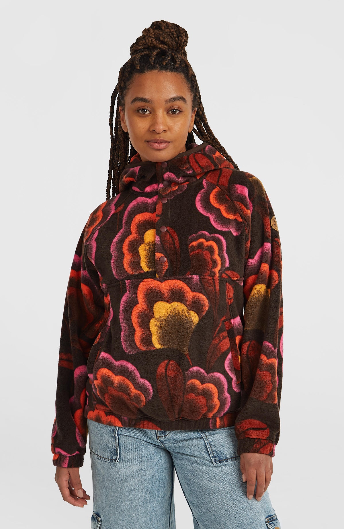 O'Riginals Superfleece hoodie | Brown Originals Flower