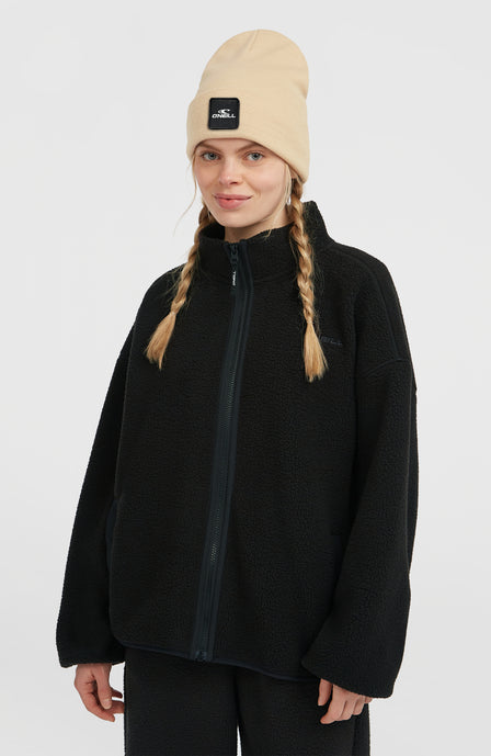 Must-Have High-Pile fleecevest met volledige rits | Black Out