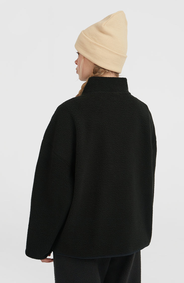 Must-Have High-Pile fleecevest met volledige rits | Black Out