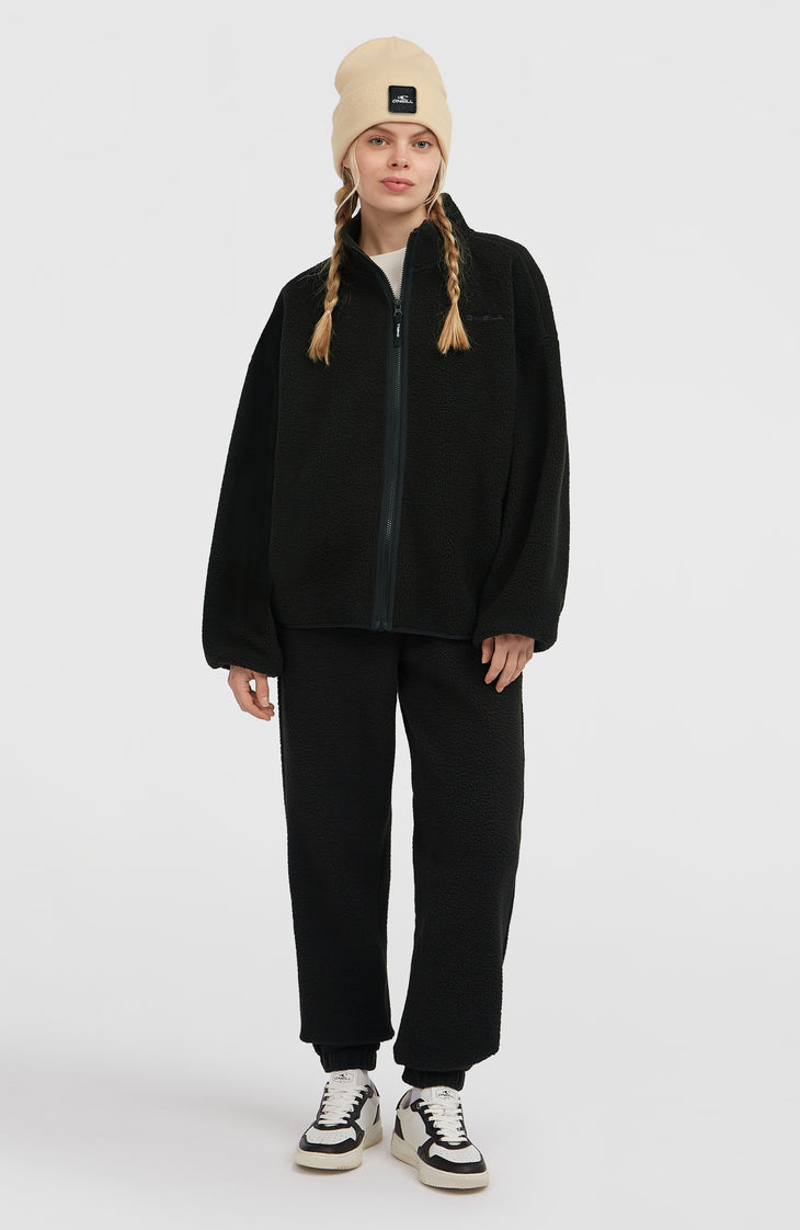 Must-Have High-Pile fleecevest met volledige rits | Black Out