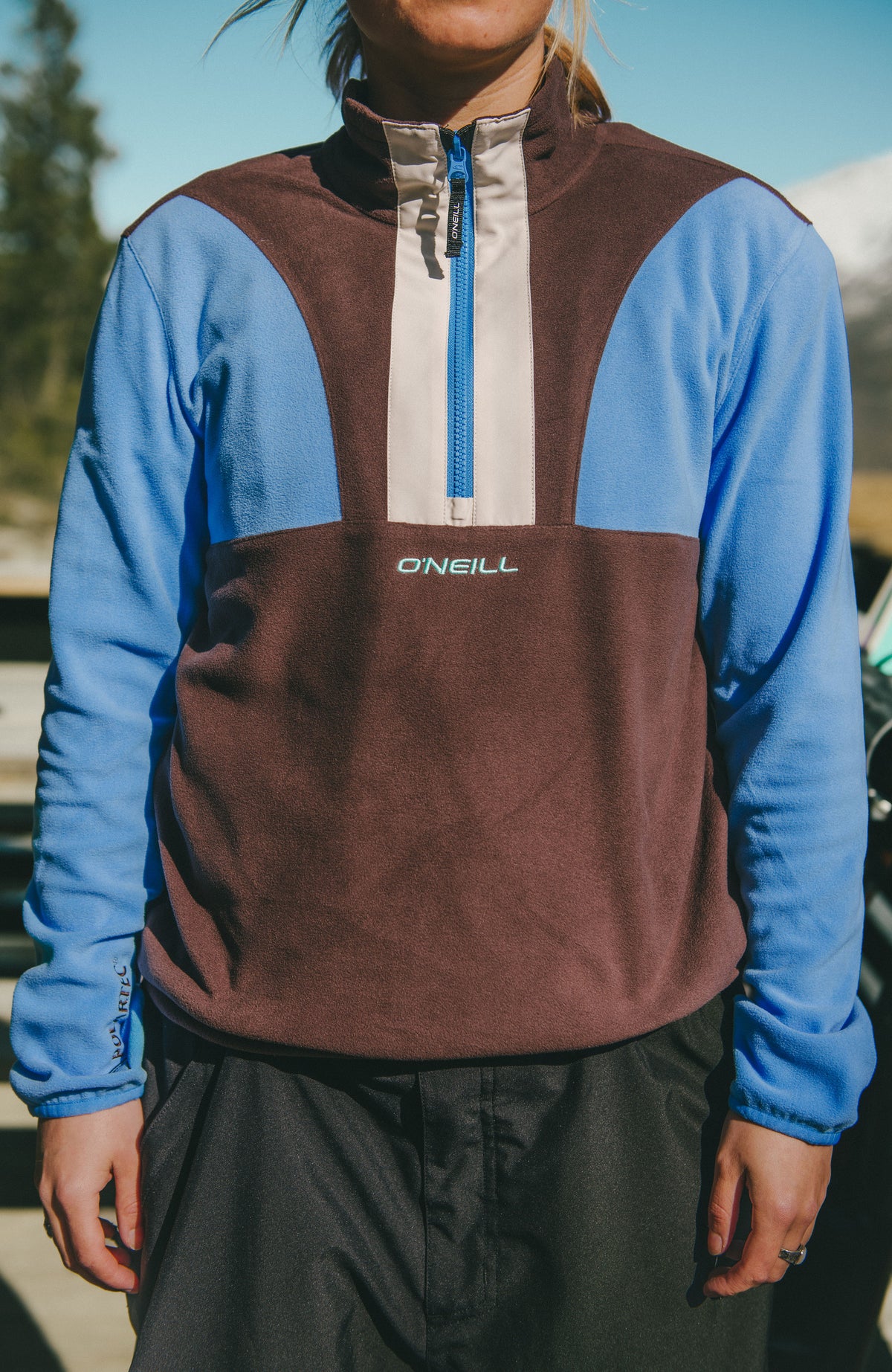 FWC'Cruz Triple Polartec® fleecetrui met halve rits | Blue Poppy Colour Block