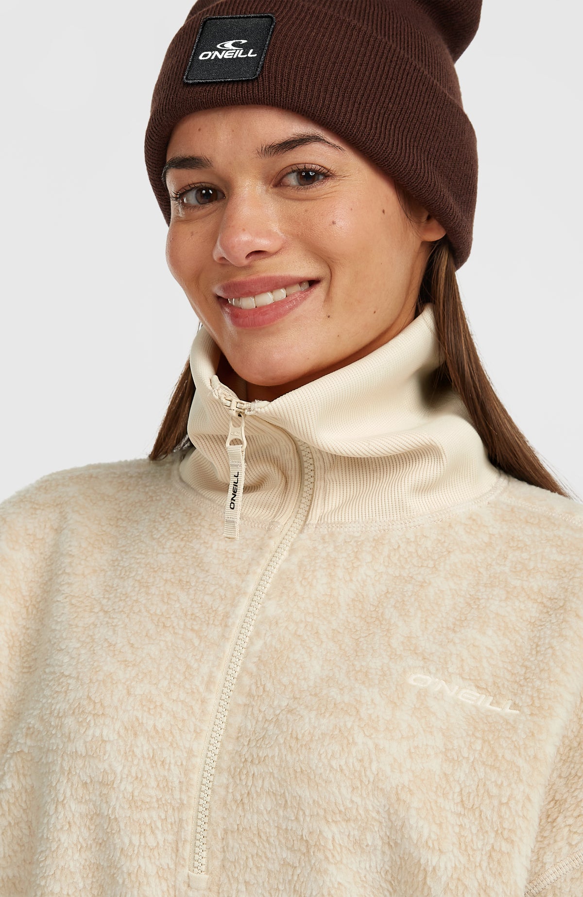 Must-Have fleecetrui met halve rits | Macaron Animalica