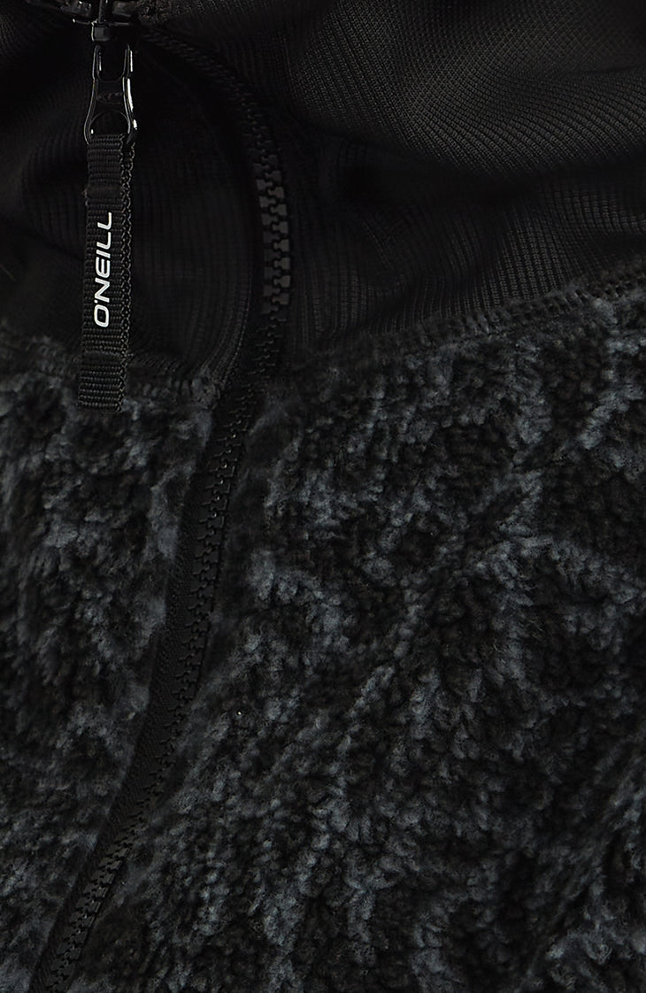 Must-Have fleecetrui met halve rits | Black Animalica