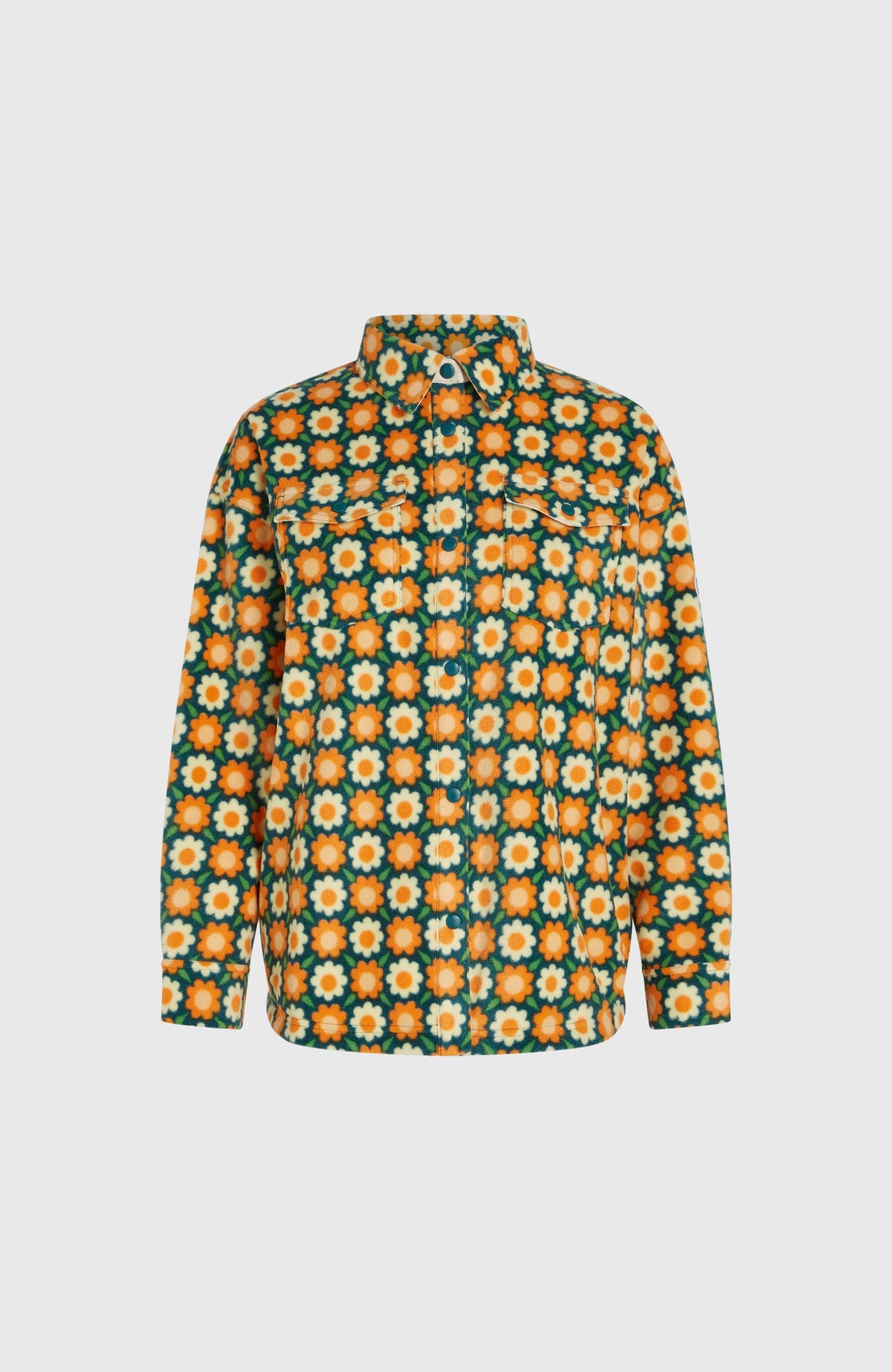 O'Riginals Superfleece blouse | Green Retro Flower