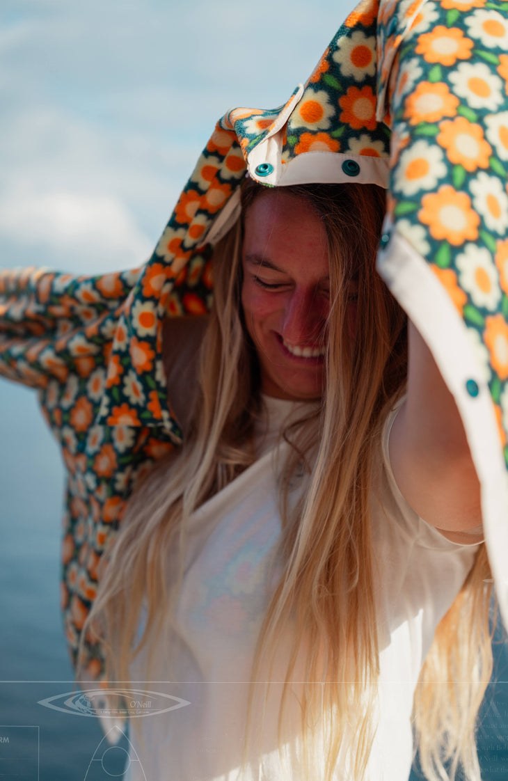 O'Riginals Superfleece blouse | Green Retro Flower