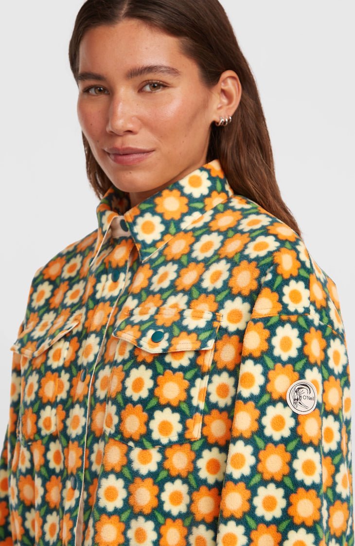O'Riginals Superfleece blouse | Green Retro Flower