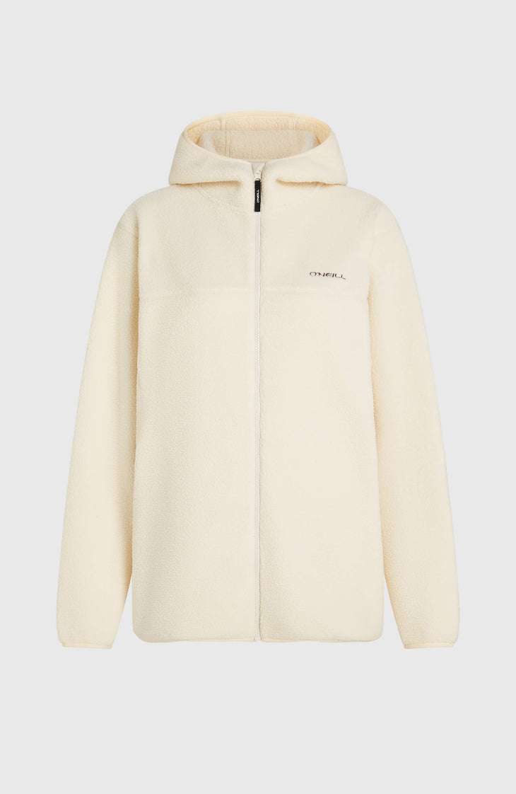 Must-Have High-Pile langer fleecevest met volledige rits | Linen White