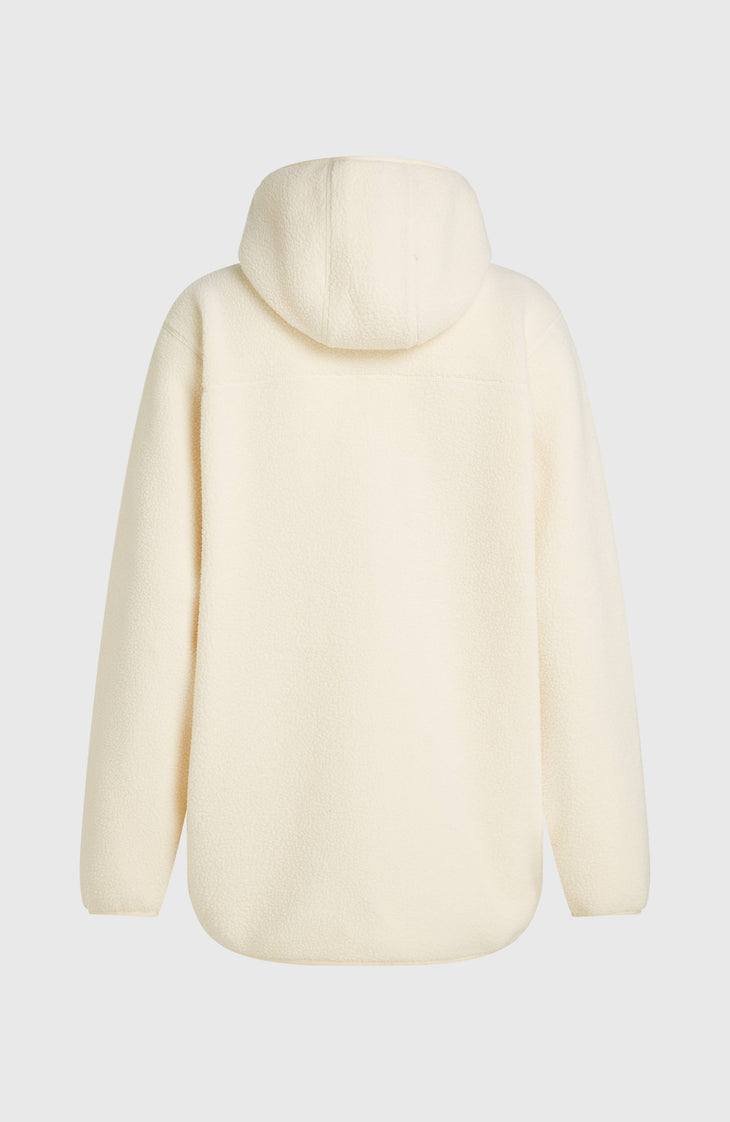 Must-Have High-Pile langer fleecevest met volledige rits | Linen White