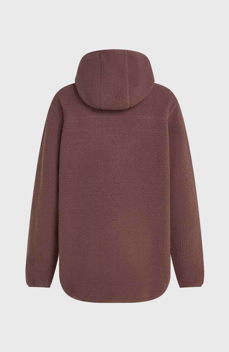 Must-Have High-Pile langer fleecevest met volledige rits | Purple Gray