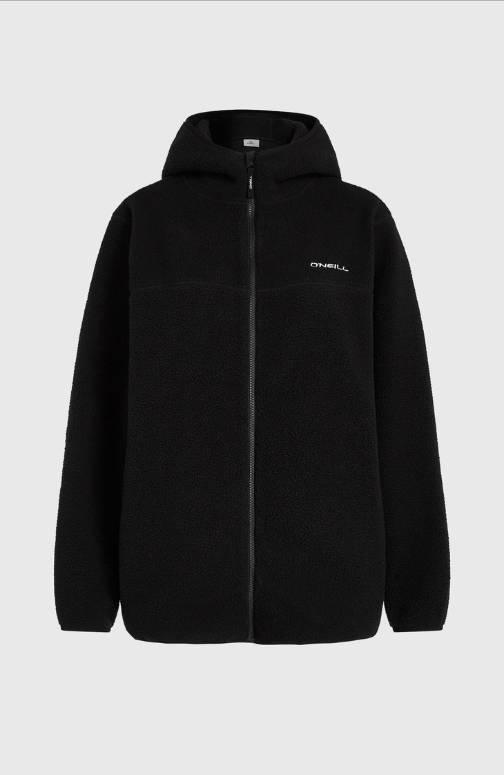 Must-Have High-Pile langer fleecevest met volledige rits | Black Out