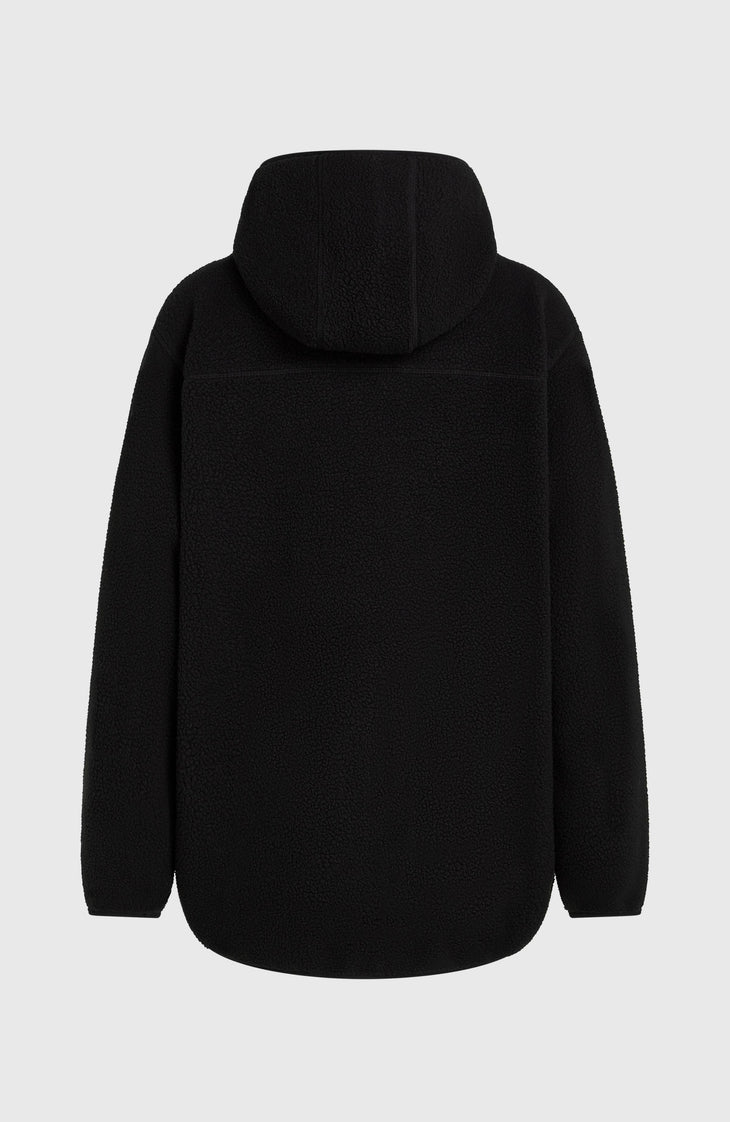 Must-Have High-Pile langer fleecevest met volledige rits | Black Out