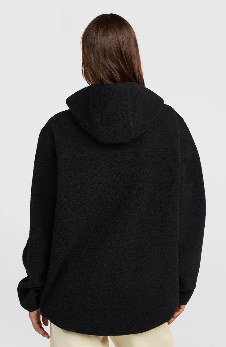 Must-Have High-Pile langer fleecevest met volledige rits | Black Out