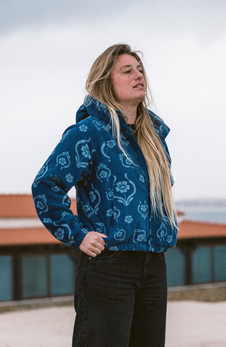 O'Riginals Superfleece hoodie | Blue Artdeco Floral