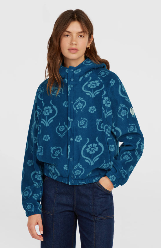 O'Riginals Superfleece hoodie | Blue Artdeco Floral