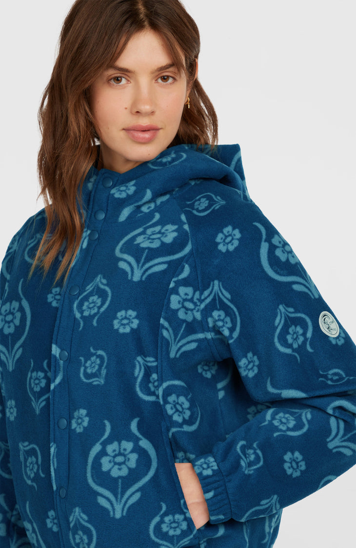 O'Riginals Superfleece hoodie | Blue Artdeco Floral