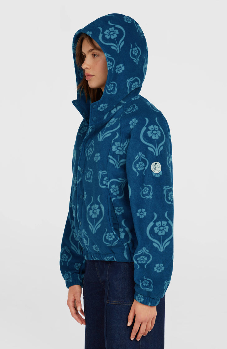 O'Riginals Superfleece hoodie | Blue Artdeco Floral