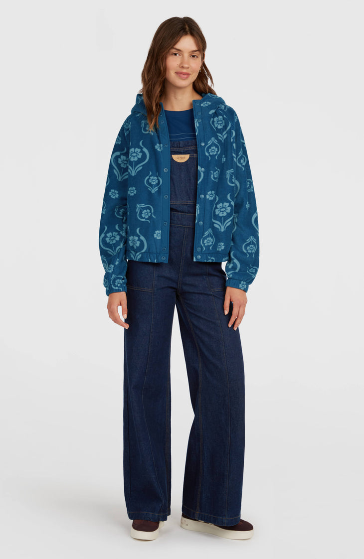 O'Riginals Superfleece hoodie | Blue Artdeco Floral