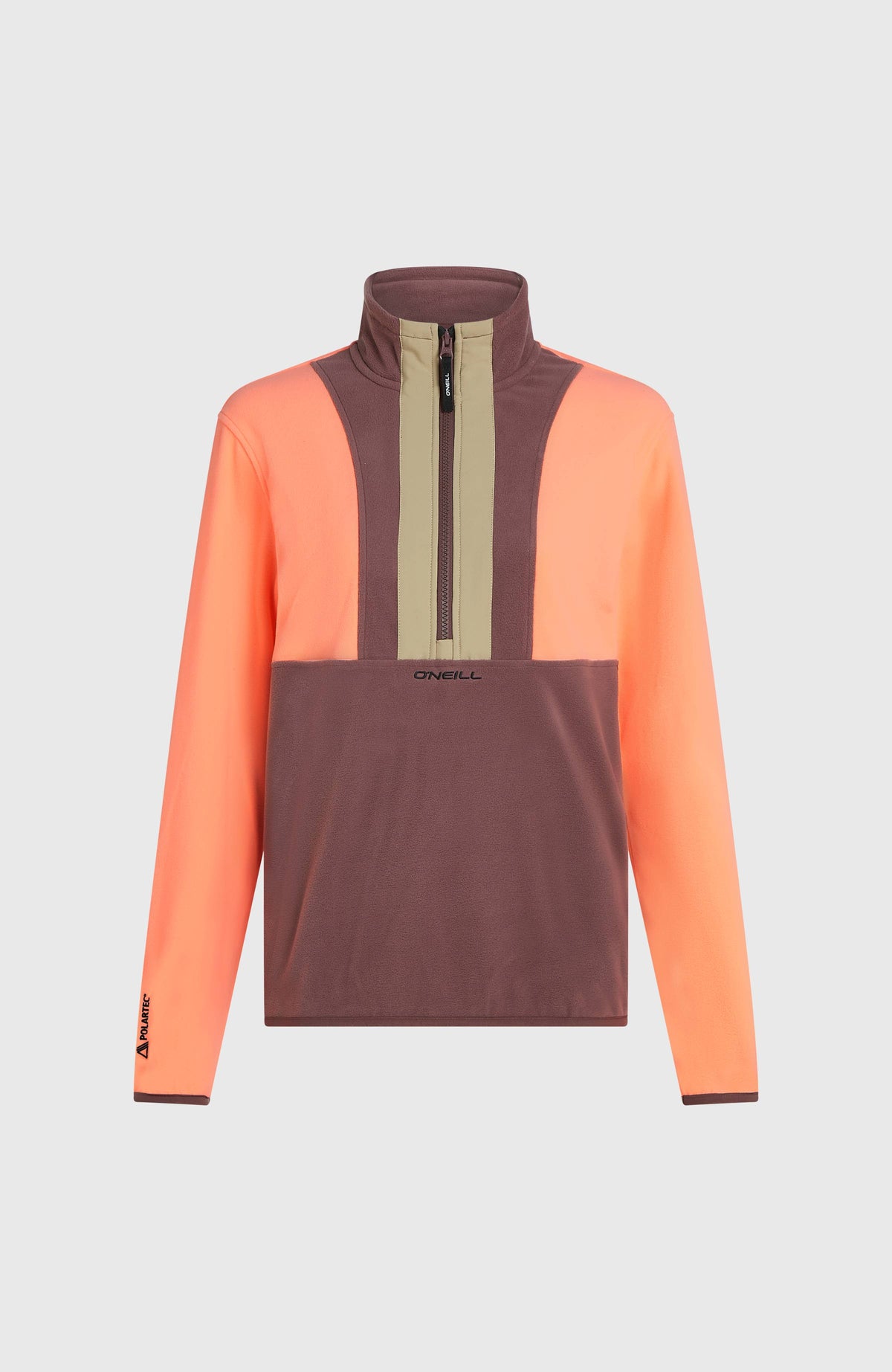 FWC'Cruz Triple Polartec® fleecetrui met halve rits | Funky Peach Colour Block