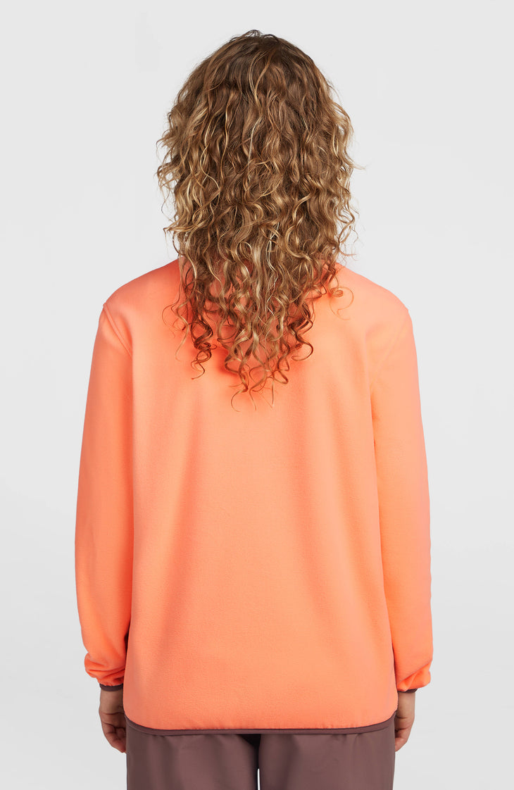 FWC'Cruz Triple Polartec® fleecetrui met halve rits | Funky Peach Colour Block