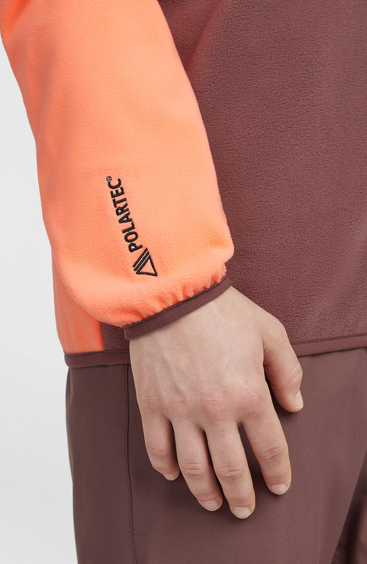 FWC'Cruz Triple Polartec® fleecetrui met halve rits | Funky Peach Colour Block