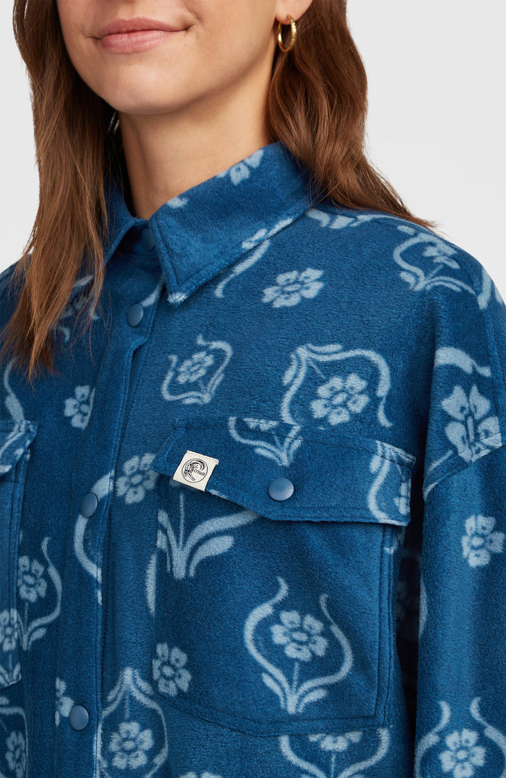 O'Riginals Superfleece blouse | Blue Artdeco Floral