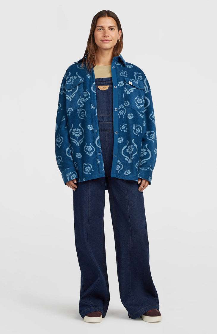 O'Riginals Superfleece blouse | Blue Artdeco Floral