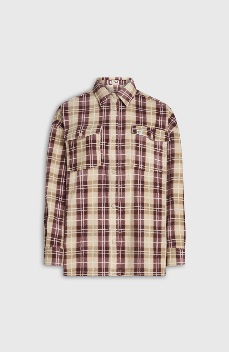 O'Riginals Superfleece blouse | Beige Check Flannel