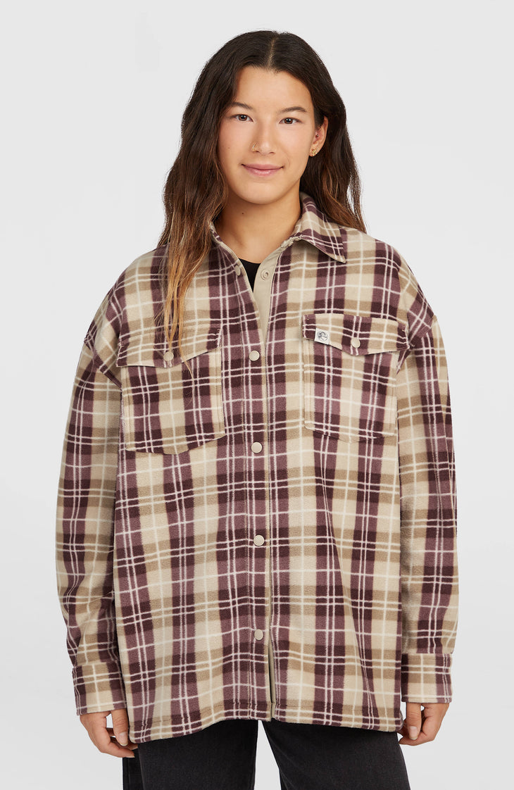 O'Riginals Superfleece blouse | Beige Check Flannel