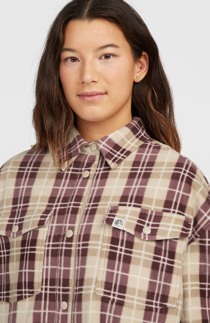 O'Riginals Superfleece blouse | Beige Check Flannel