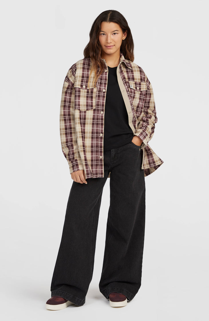 O'Riginals Superfleece blouse | Beige Check Flannel
